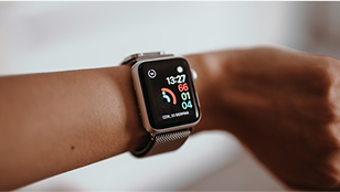 A person wearing a smart watch